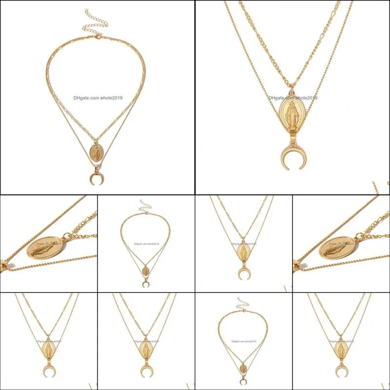 pretty multilayer necklaces pendants chic charm choker necklace bohemian jewelry wholesale color gold chains necklaces