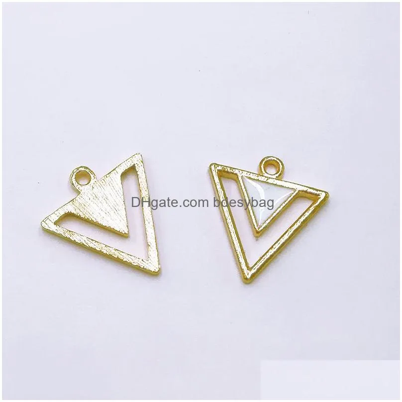 200pcs 17x19mm simple triangle charms geometric charms double triangle pendant diy jewelry accessories for necklace bracelet making