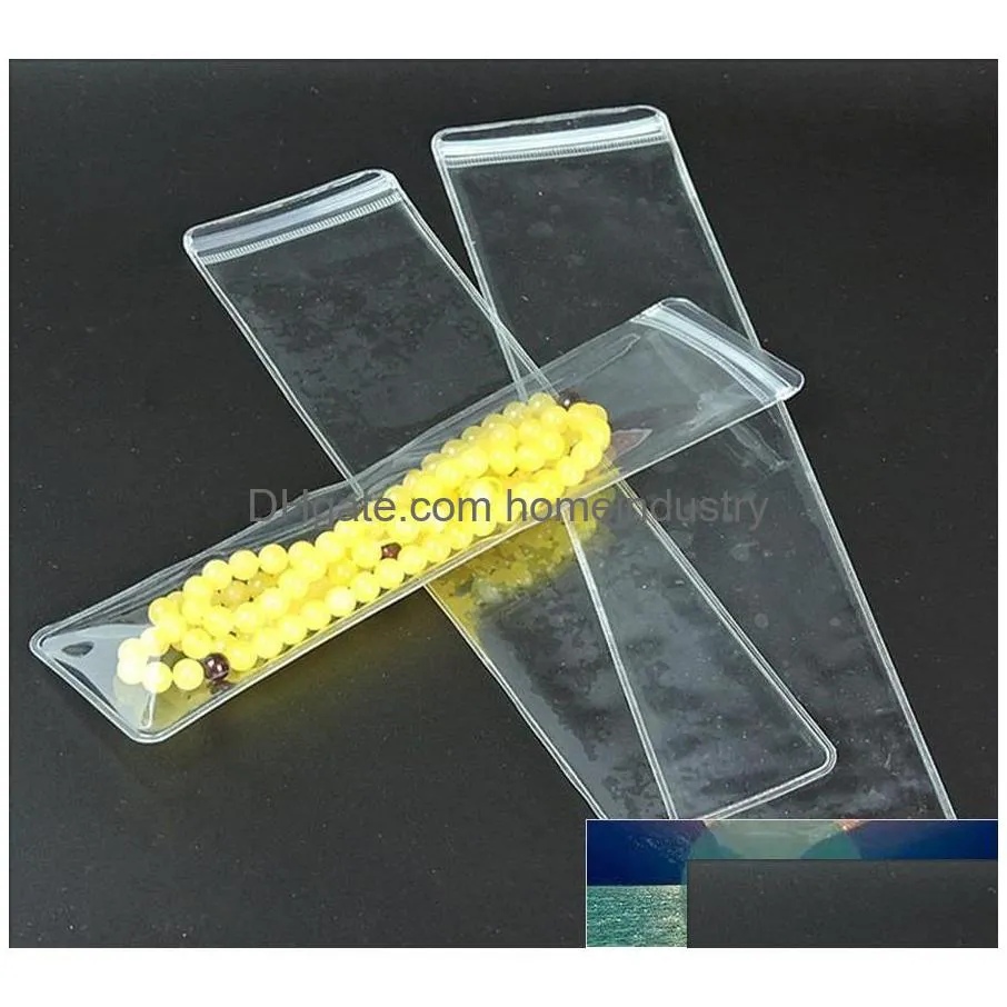 wholesale 50pcs/lot thick long white clear plastic pvc packaging bag necklace bracelet dustproof oxidation storage bags factory price expert design quality