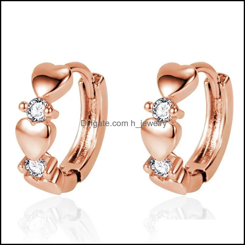 fashion simple earrings womens wedding party jewelry creative hearttoheart earrings temperament personality peach heart ear buckle