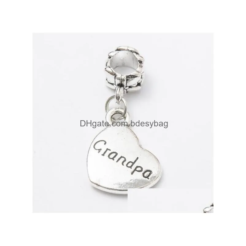 200 pcs family word heart shape charms pendants dangles beads fit pandora bracelet or bangle diy jewelry