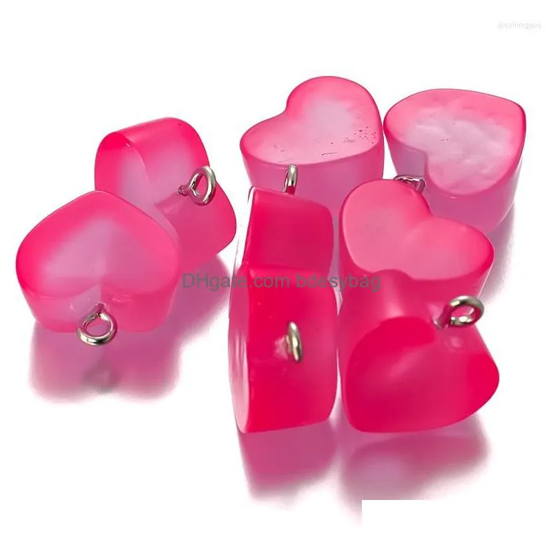charms 10pcs/lot 18x16mm resin color transparent cute heart for jewelry making accessories diy earrings necklace wholesale