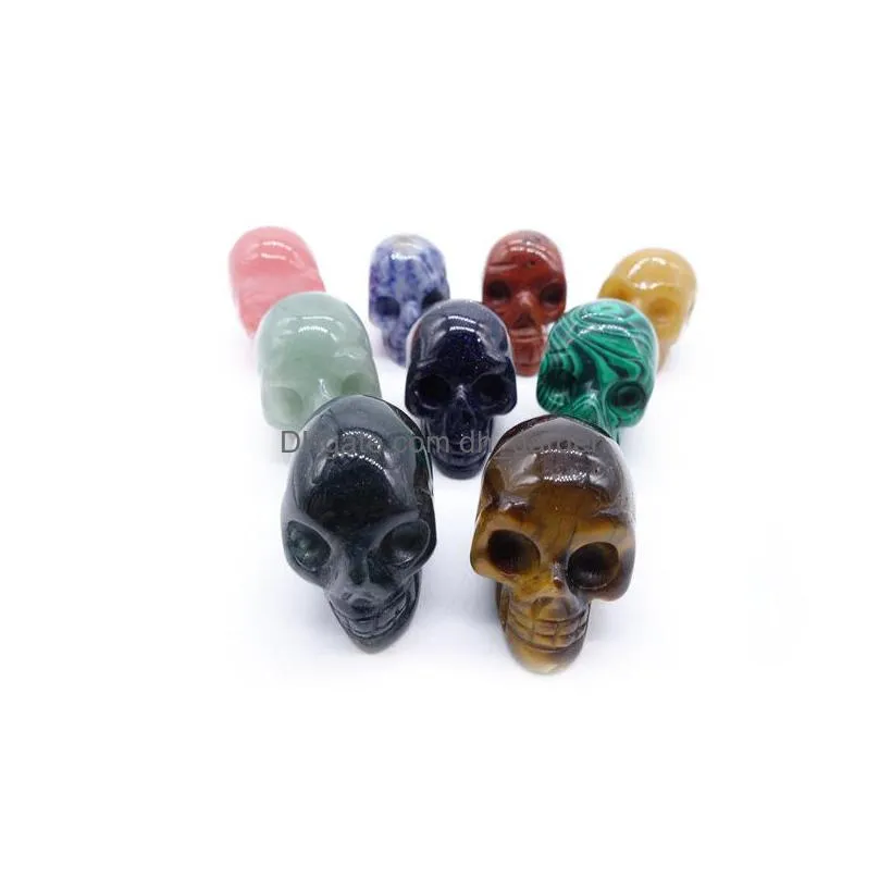 48x32x25mm popular skull pendant natural stone crystal pendants necklace skull ornaments