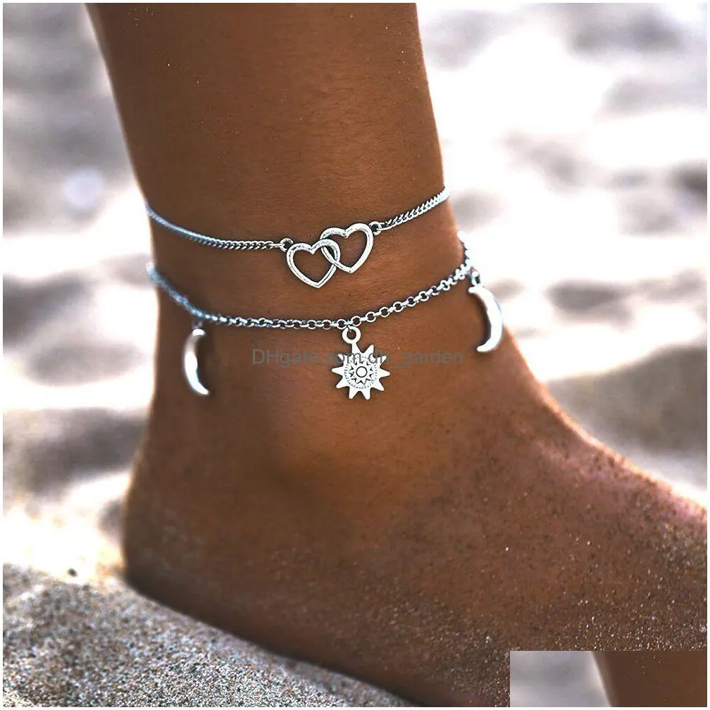 european and american women devils eye anklets products summer fashion beach jewelry metal water drop tassel anklet