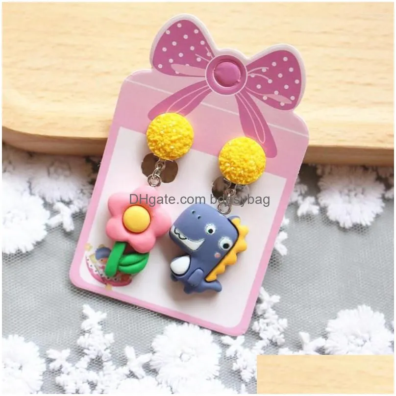 backs earrings christmas gifts colorful cat clip on for children girls no pierced earring jewelry fashion accessory