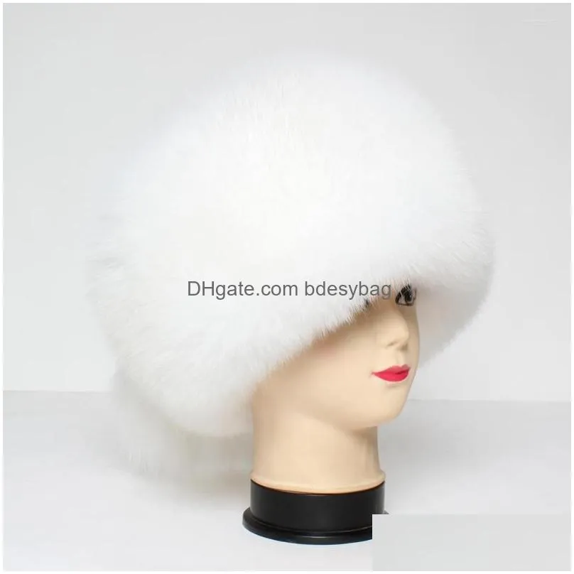 berets women natural fluffy fur hat russian lady warm genuine /raccoon cap good quality authentic bomber hats