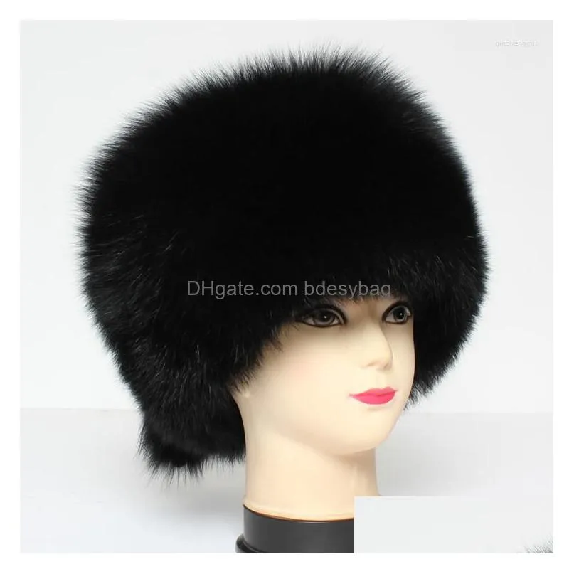 berets women natural fluffy fur hat russian lady warm genuine /raccoon cap good quality authentic bomber hats