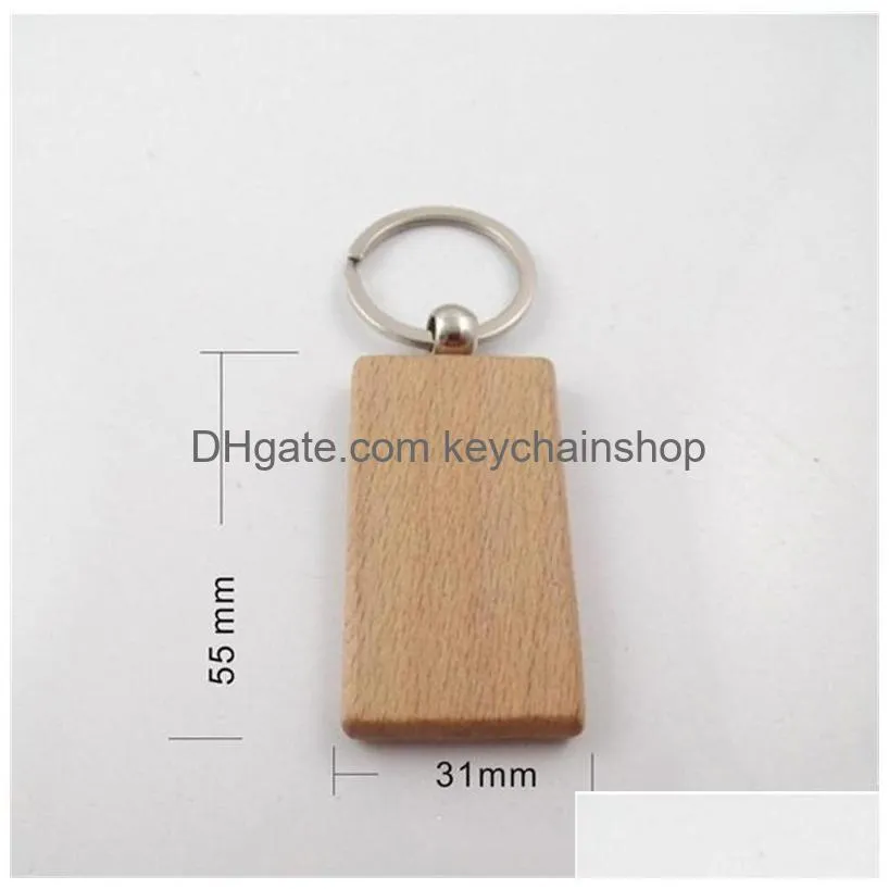 natural wooden key ring a variety of shapes round square heart key chain ctrative anti lost wood keychain 320 n2
