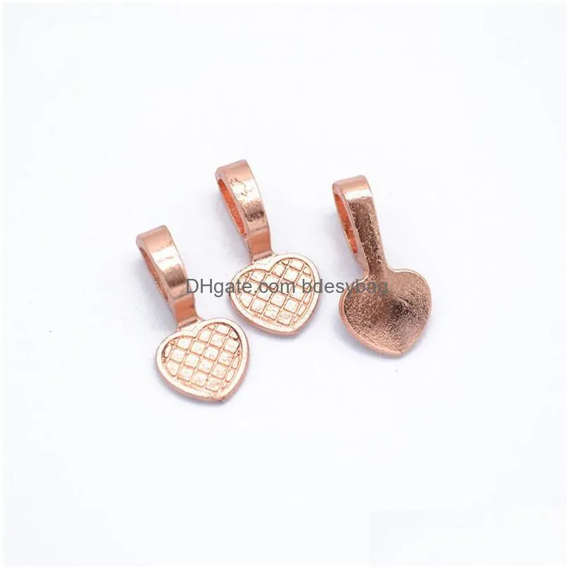 bulk 500pcs vintage charms heat bails glue on mix and match pendant bails for fx glass pieces stones