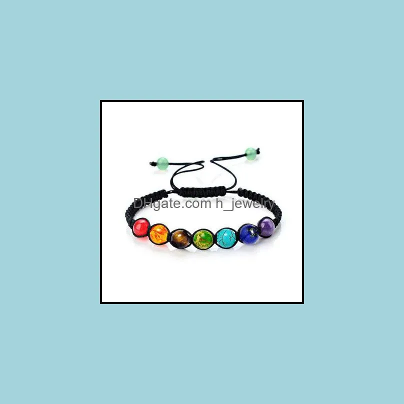 7 chakra healing beaded bracelet reiki prayer balance beads bracelet handmade braided bangles for women men jewelry