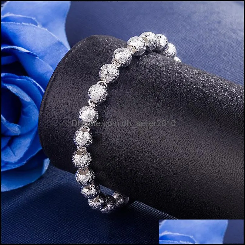 silver jewelry charm chain bead bracelets couple bracelet for women wedding gifts