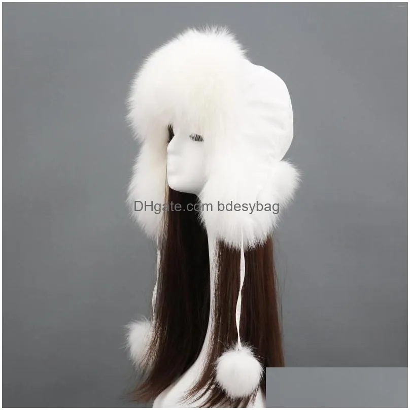 berets est winter fur leifeng hat raccoon earmuffs warm windproof custom wholesale ear flap