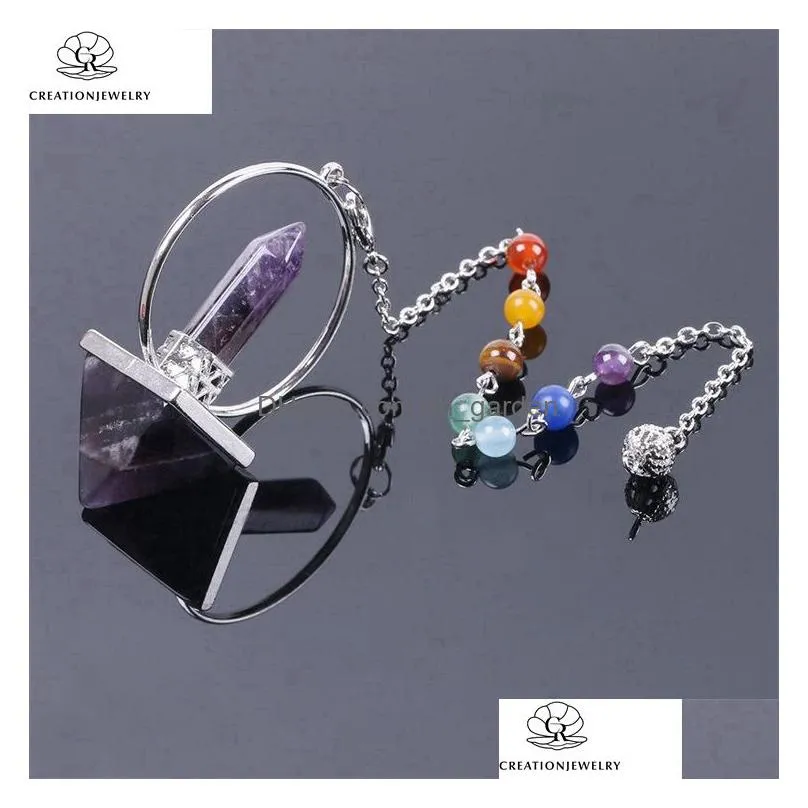 6 2 x 4 1 x2 2cm pyramid natural obsidian crystal pendant pyramid amethyst pendants pendulum with 19cm chain