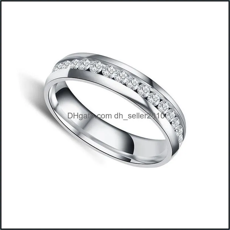 classic wedding women ring simple finger rings with middle paved cz stones understated delicate female engagement jewelry