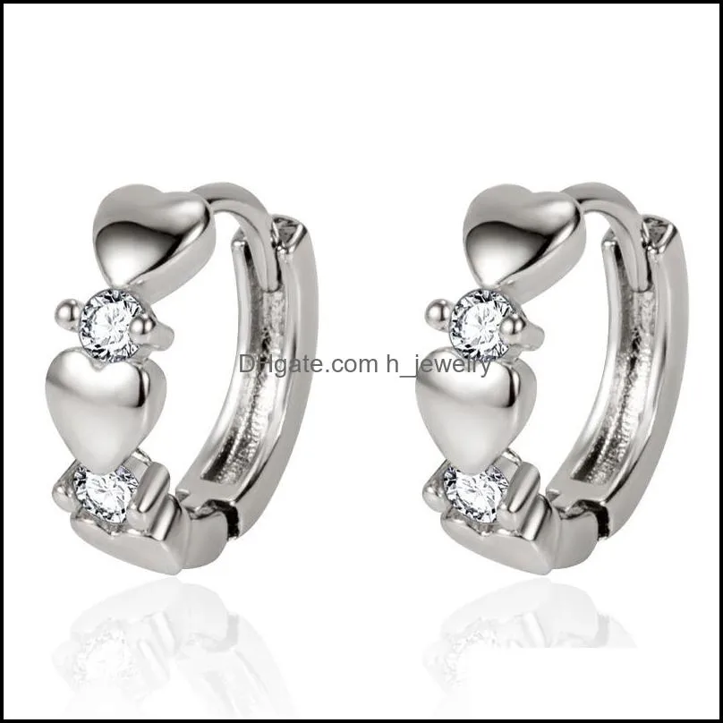 fashion simple earrings womens wedding party jewelry creative hearttoheart earrings temperament personality peach heart ear buckle
