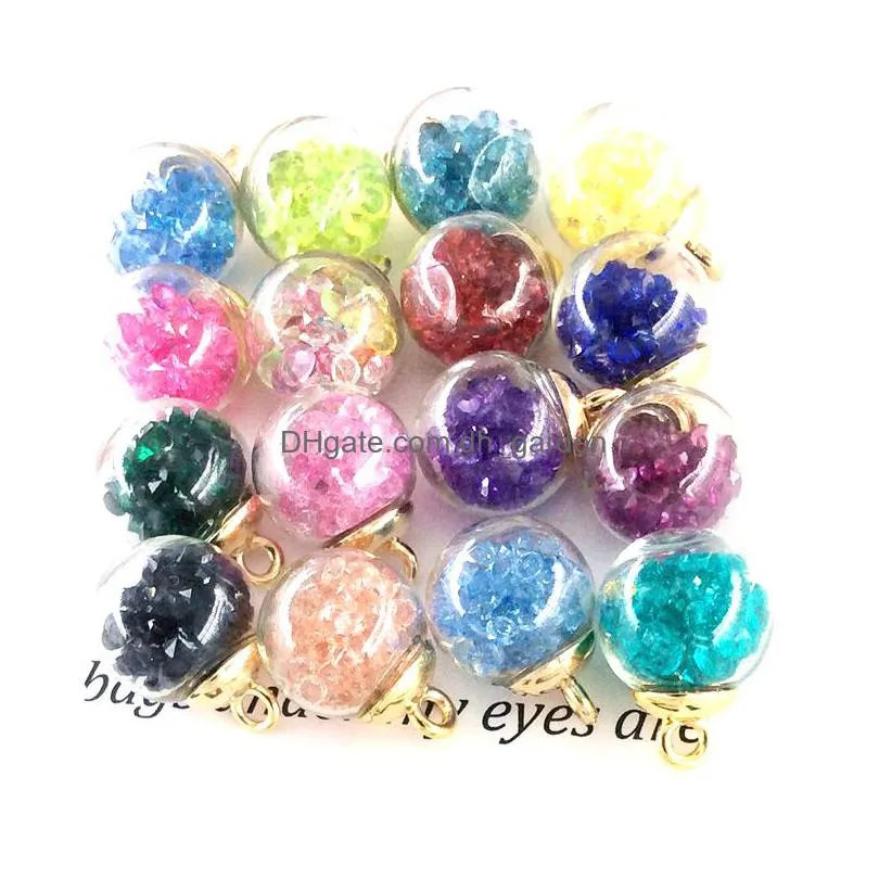 cr jewelry diy accessories ins round transparent mermaid bubble glass ball diamond stone earrings charms christmas decorations qt4c002