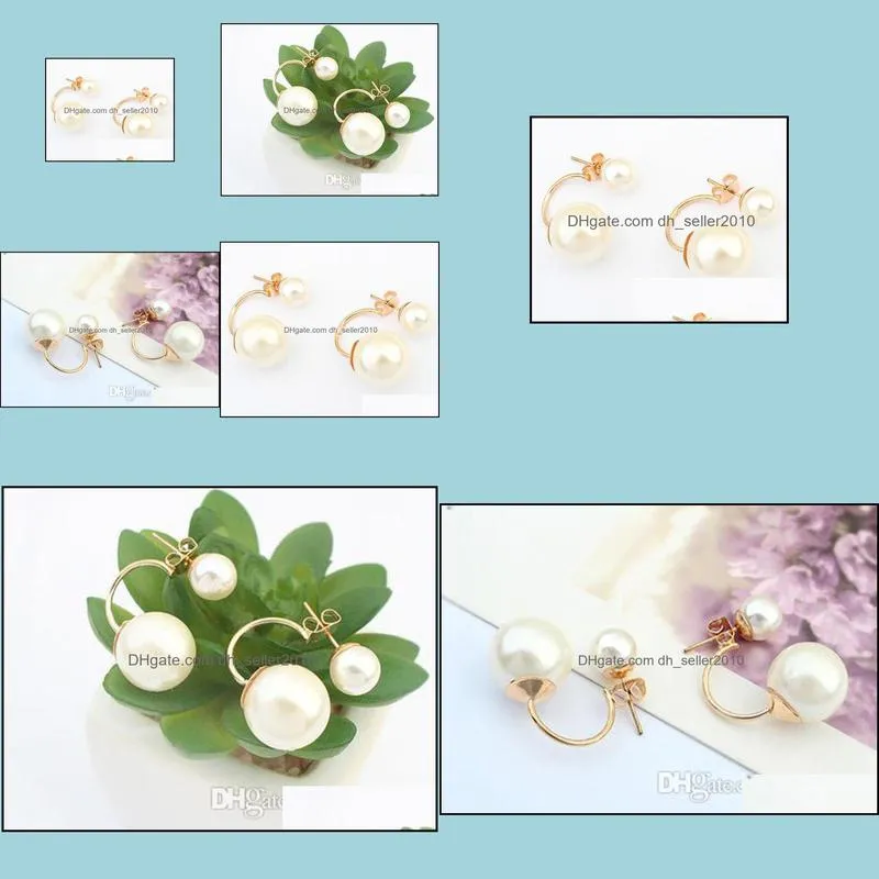 pearl earings fashion jewelry wholesale korean double pearls earrings bridal gold earrings big candy ball stud earings