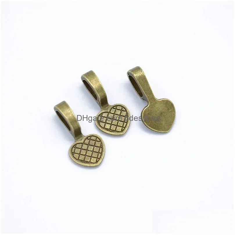 bulk 500pcs vintage charms heat bails glue on mix and match pendant bails for fx glass pieces stones