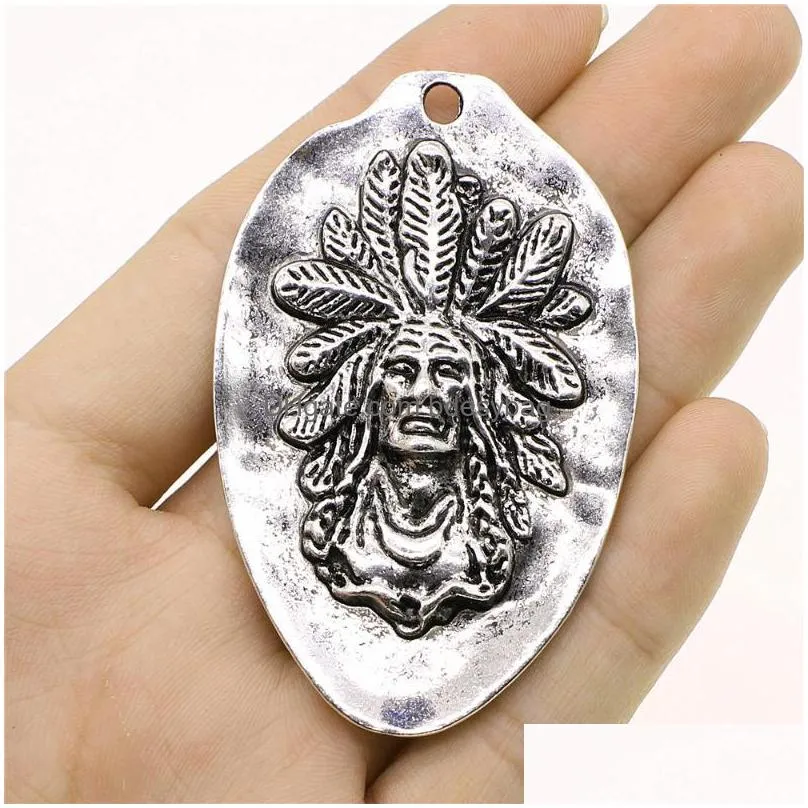 charms 1pcs 43x67mm  pendant antique silver color for jewelry making findingscharmscharms