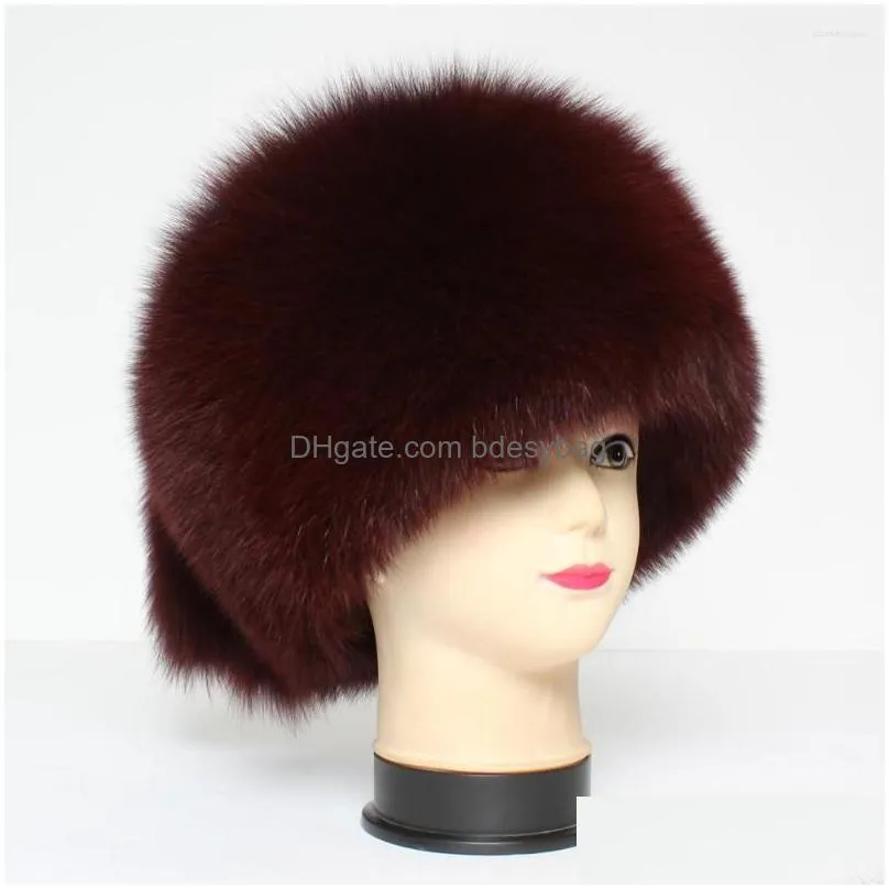 berets women natural fluffy fur hat russian lady warm genuine /raccoon cap good quality authentic bomber hats