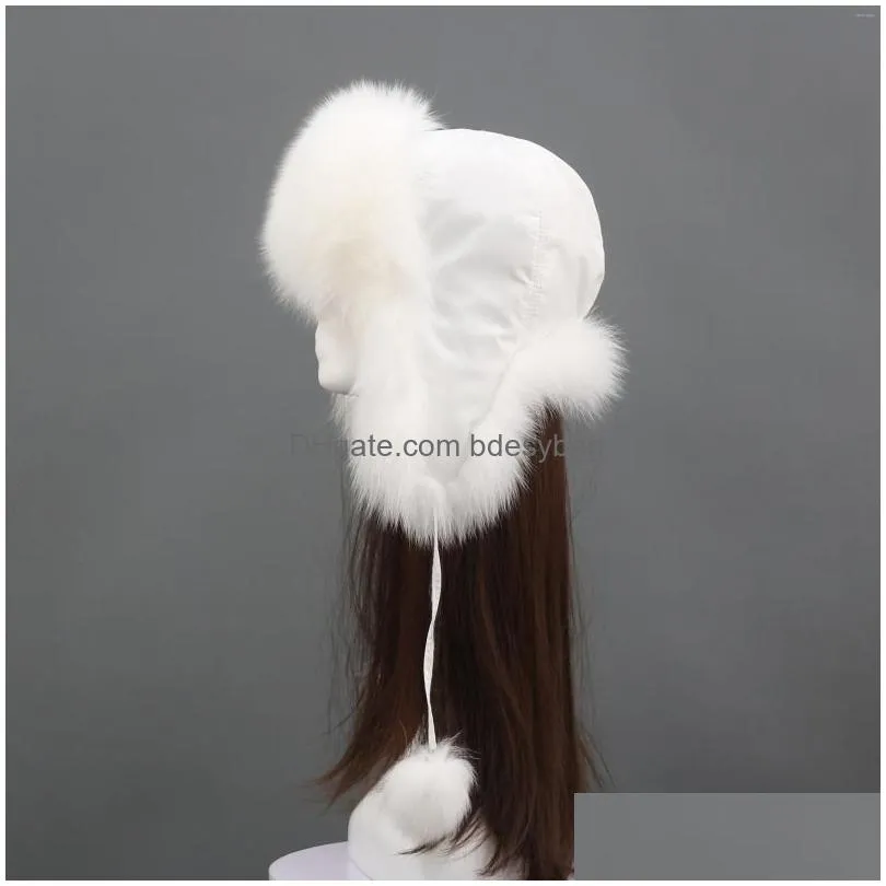 berets est winter fur leifeng hat raccoon earmuffs warm windproof custom wholesale ear flap