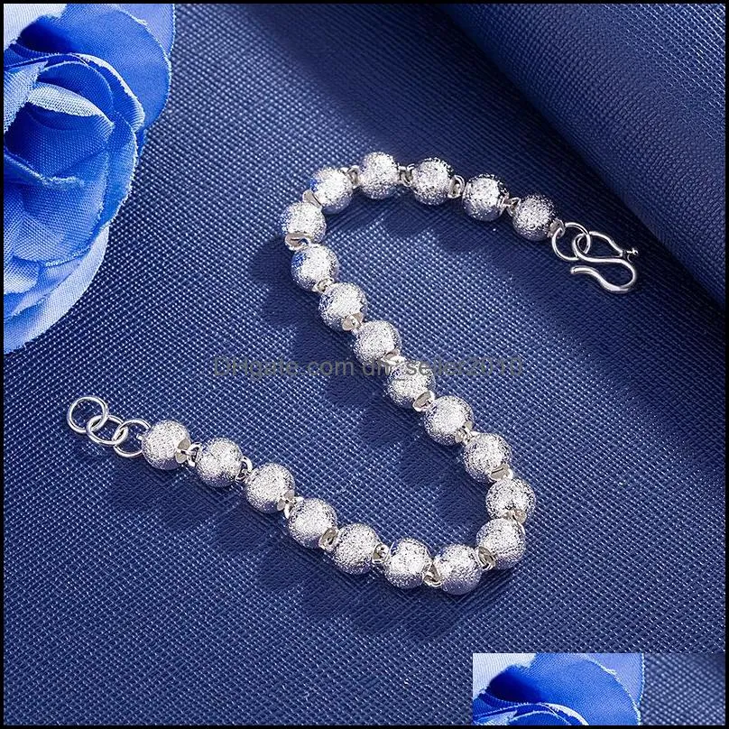 silver jewelry charm chain bead bracelets couple bracelet for women wedding gifts