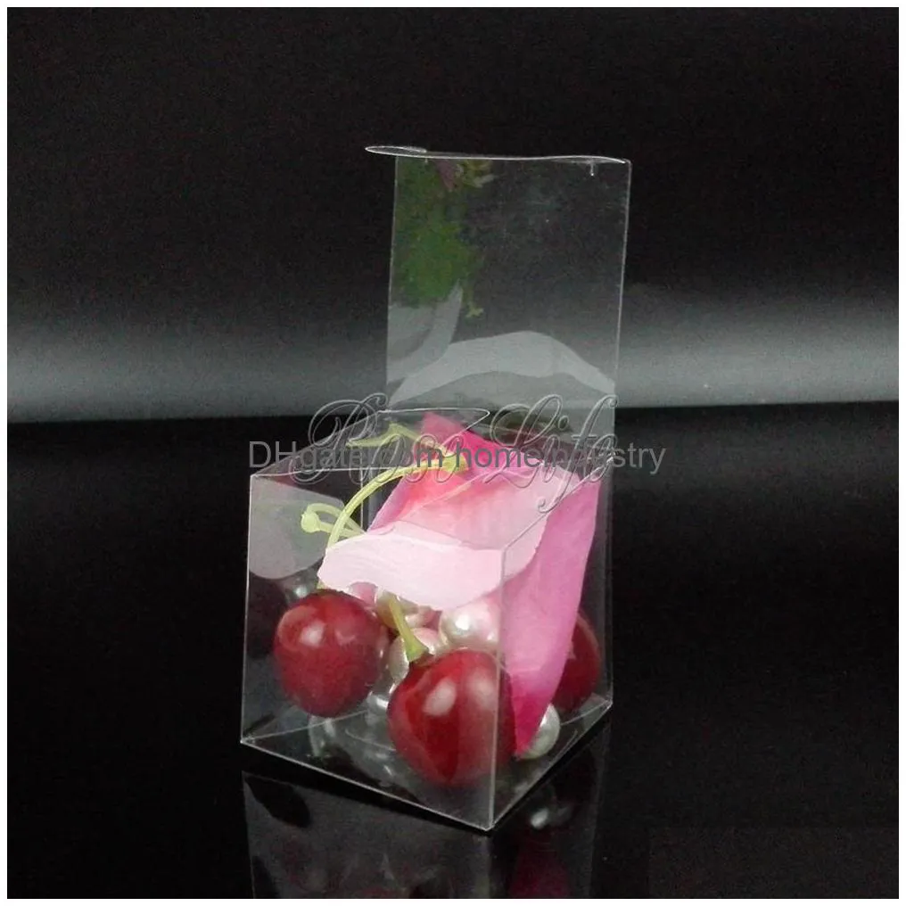 50pieces/lot clear square wedding favor gift box transparent party candy bags wholesales