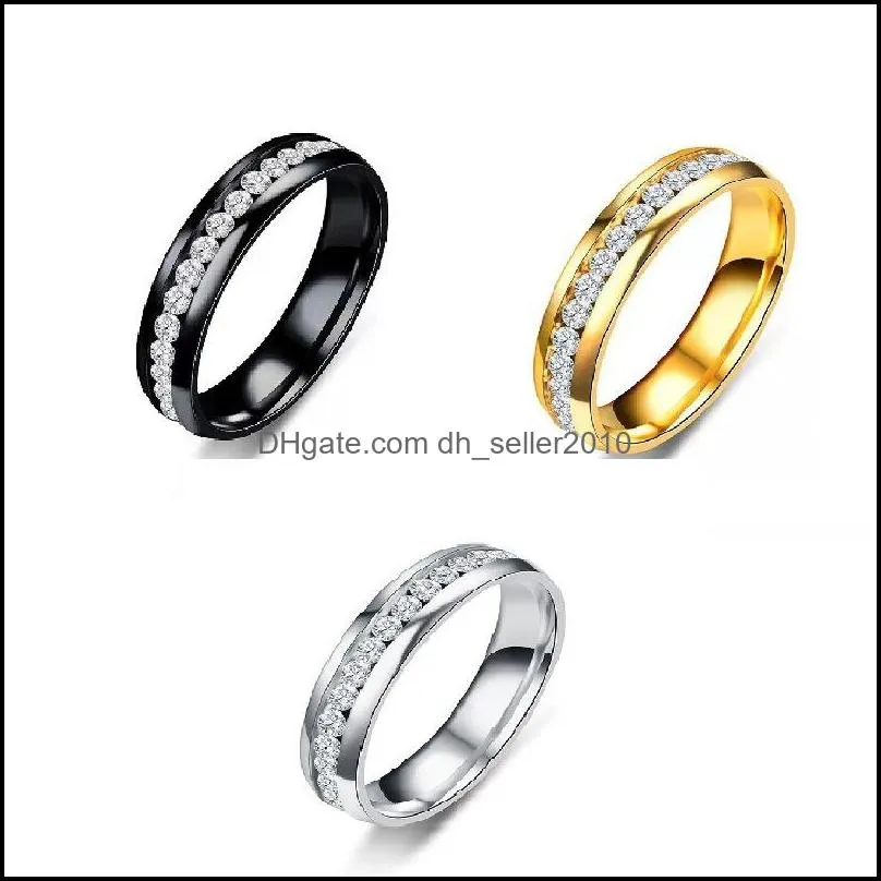 classic wedding women ring simple finger rings with middle paved cz stones understated delicate female engagement jewelry