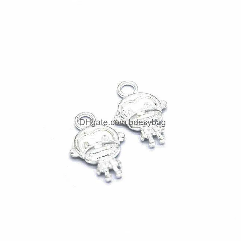 300 pcs /lot monkey charms pendant 23x15mm antique silver antique bronze silver gold 4 color for option