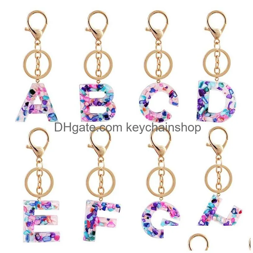 fashion keychain pendant metal key chain resin for man women car keyring simple name diy accessories jewelry gift 1036 t2