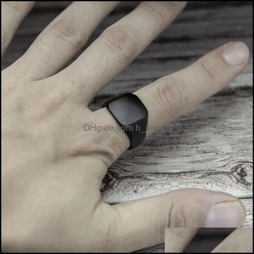 simple black square ring classic wedding engagement jewelry