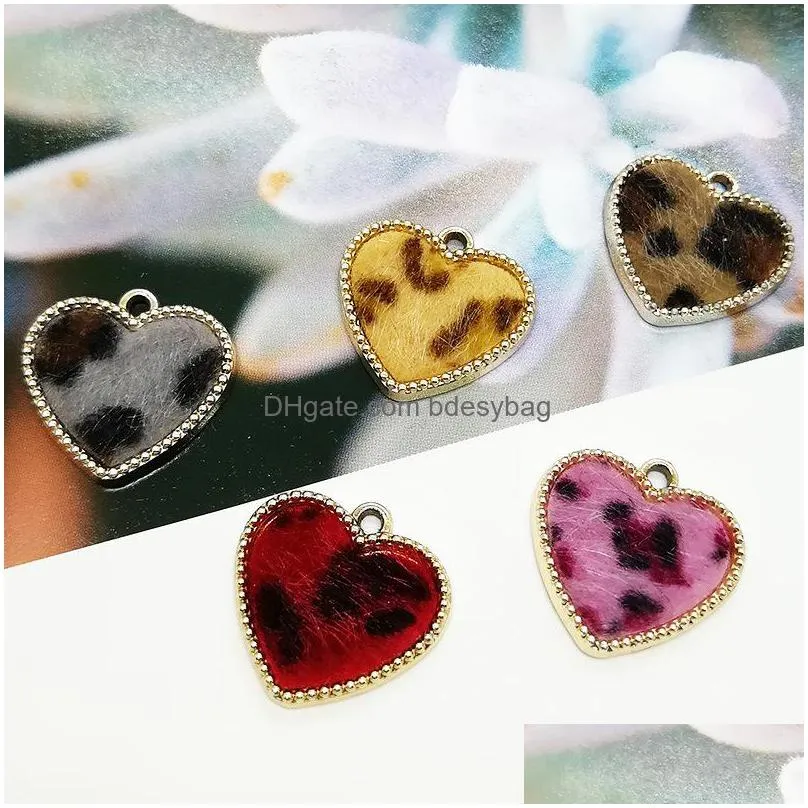 100pcs/lot fashion new design enamel hear charms pendant 20x19mm 5 colors good for craft making