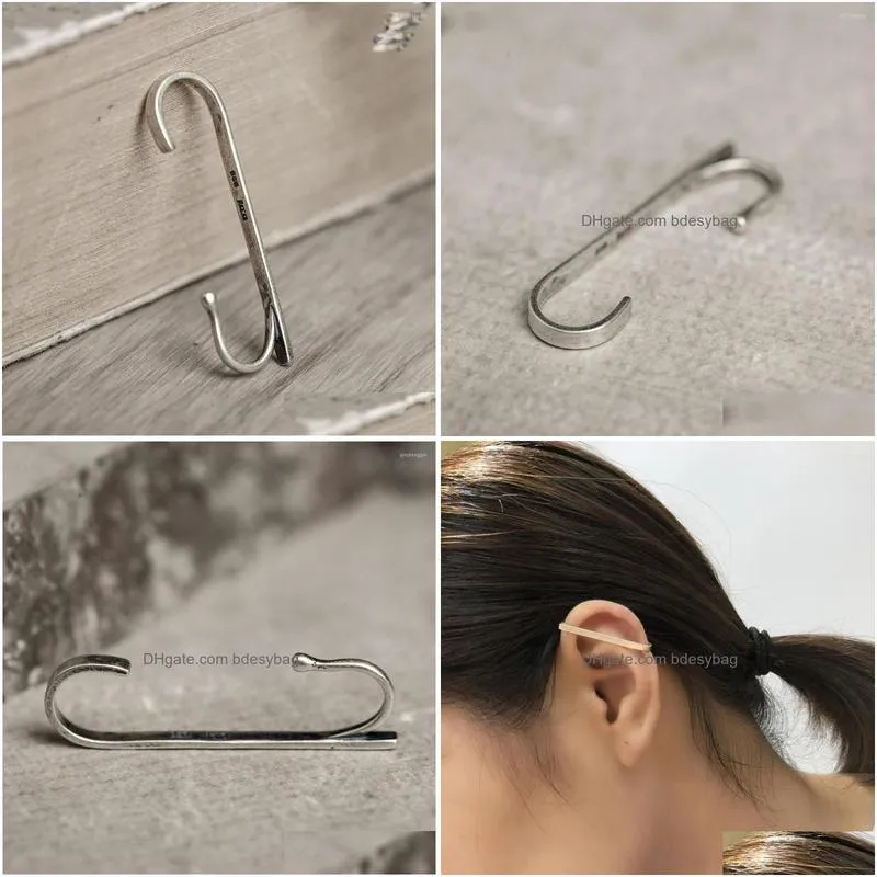 backs earrings 925 sterling silver minimalist long clip earrins fashion chic punk ear jewelry high quality