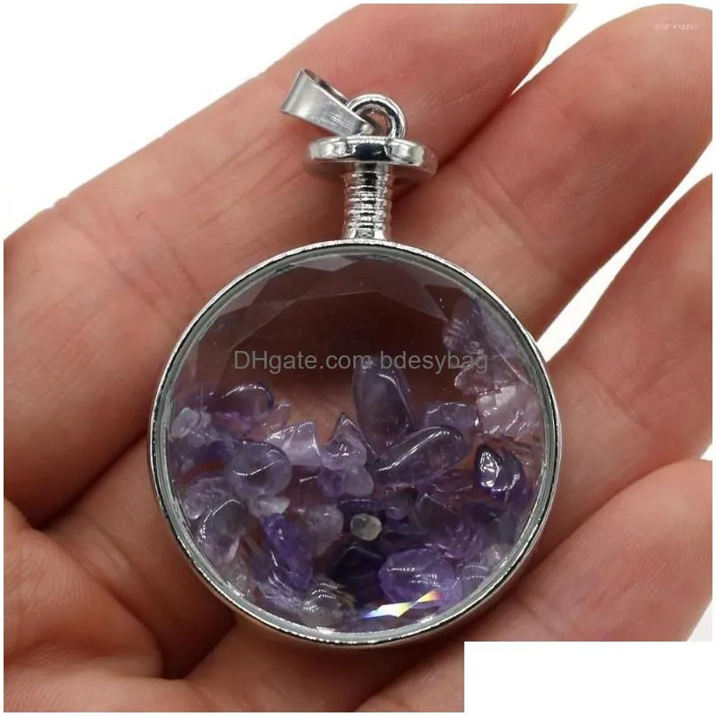 charms natural stone pendant amethysts crystal for jewelry making diy women necklace reiki healing gift