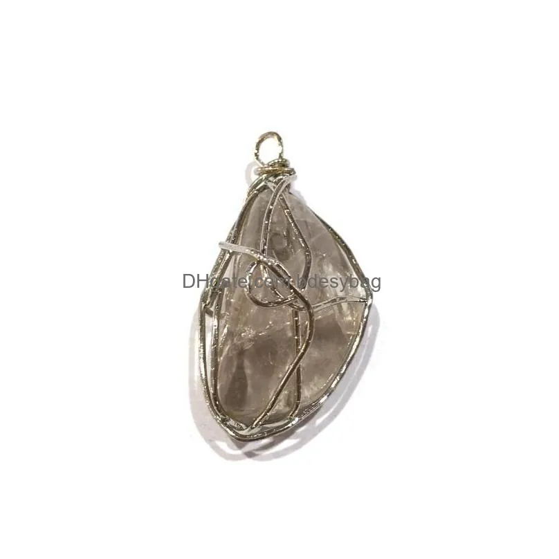 charms natural crystal pendant color winding for women jewelry necklace gift size 25x3525x40mm