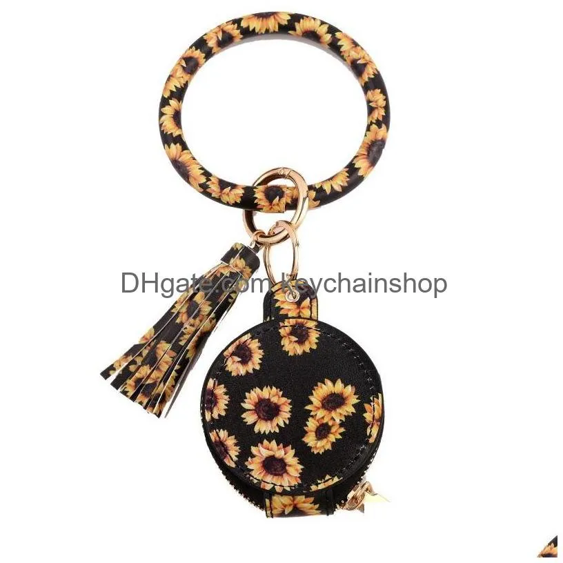 party favor key chain earphone foreskin leather mirror cosmetic bag bracelet key ring card bags 9 style 2906 q2