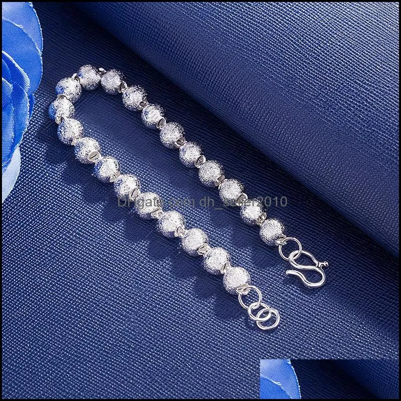 silver jewelry charm chain bead bracelets couple bracelet for women wedding gifts
