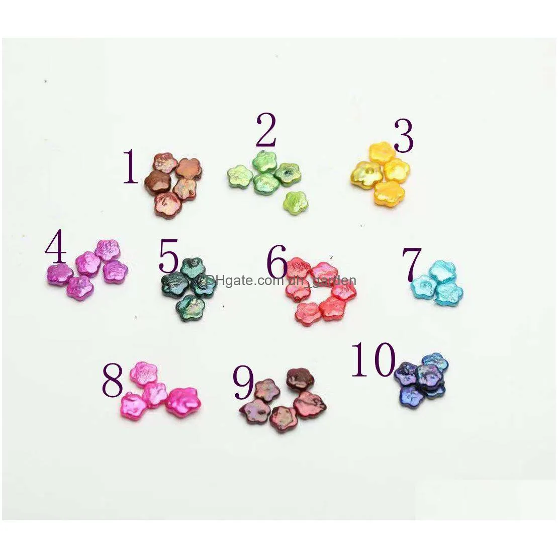 wholesale unique loose square/coin shape freshwater pearls dyed colorful mix undrilled loose pearls shipping