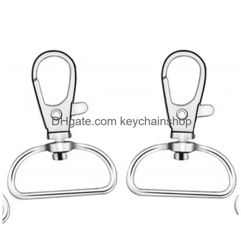 100 pcs metal swivel lanyard snap hook with key rings diy car keys holder silver color keychain keyring key chain accessories 635 k2