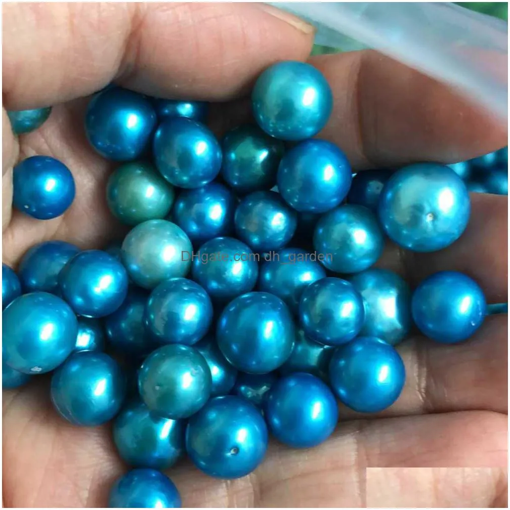 high luster loose round edison pearls dyed purple blue color 8 different colors for jewelry diy shipping