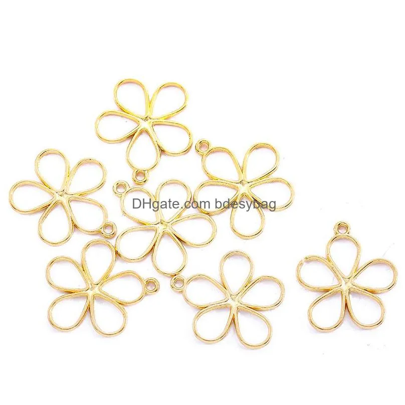 bulk 1000pcs 19x17mm petal flower charms for jewelry making fashion earrings pendants necklaces bracelet accessories diy