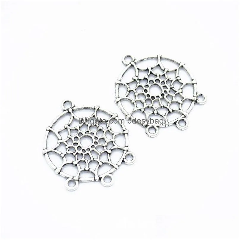bulk 200 pcs/lot dream catcher chandelier charms pendants for jewelry making diy handmade craft 34x28mm