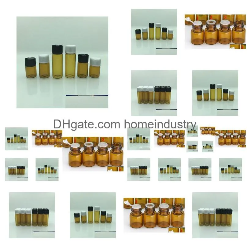 50pcs/lot 5ml essential oil bottle amber glass dropper bottle empty protable sample vial refillable essential oil jar makeup t