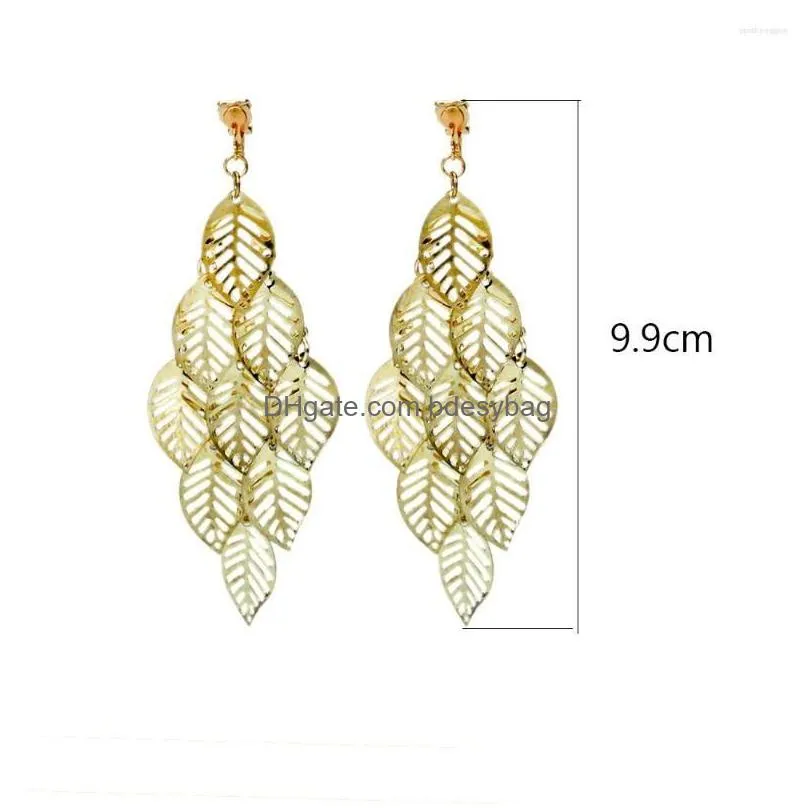 backs earrings non pierced silver color mutilayer leaf clip bohemian ear cuff earring women metal jewelry