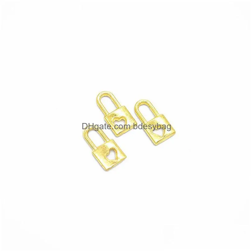 1000 pcs /lot lock charms pendant 2 sided padlock with heart cutout 16x8mm 4 colors for option
