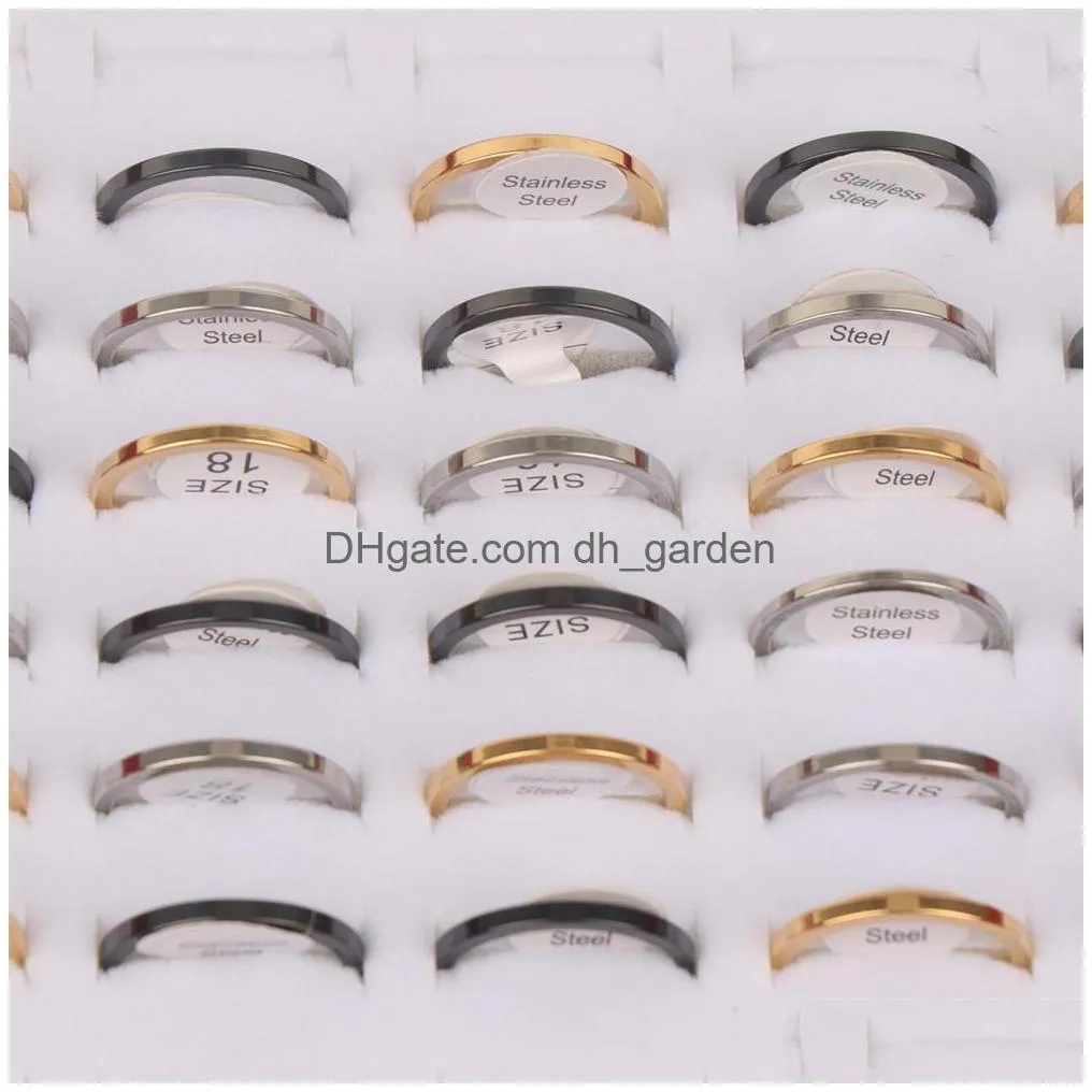 fashion simple smooth stainless steel rings jewelry for women men party gifts width 28mm mix color wholesale 1721mm 50pcs/lot