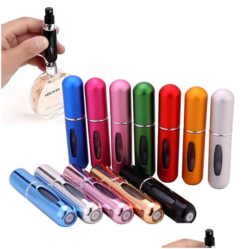 5ml perfume bottle makeup spray self pump rechargeable aluminum mini parfum bottling