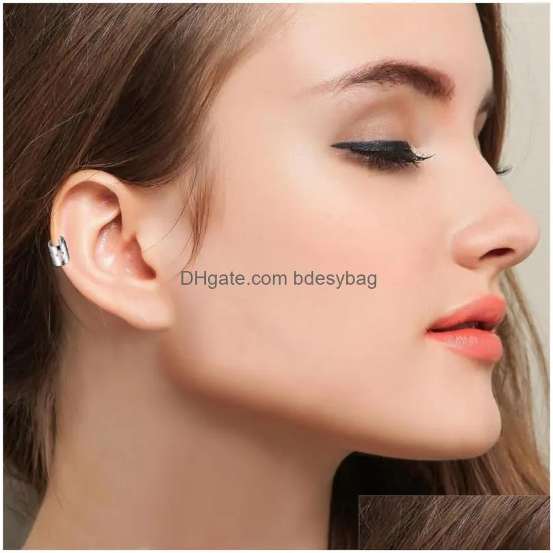 hoop earrings boniskiss stainless steel ear cuff with cross clip nonpiercing on