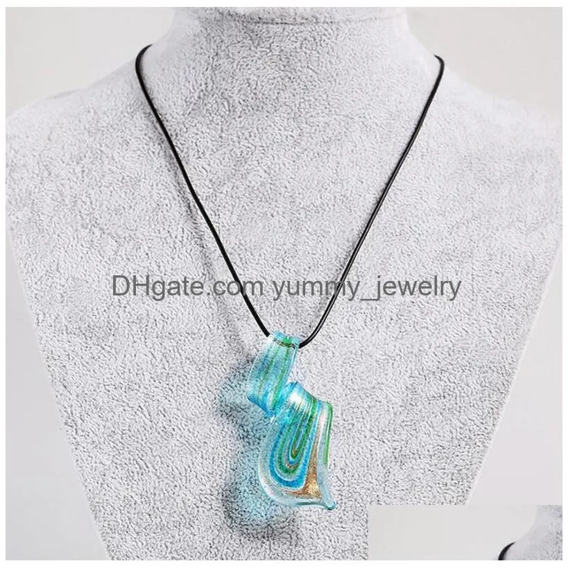 streamer glitter murano lampwork blown venetian glass pendants necklaces and earrings jewelry sets handmade fashion jewelry170 t2