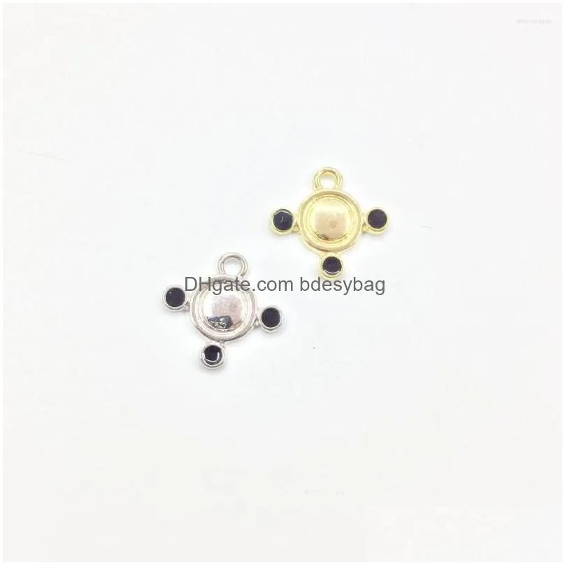 charms eruifa 10pcs 15mm black epoxy coin zinc alloy necklace earring bracelet jewelry diy handmade 2 colors